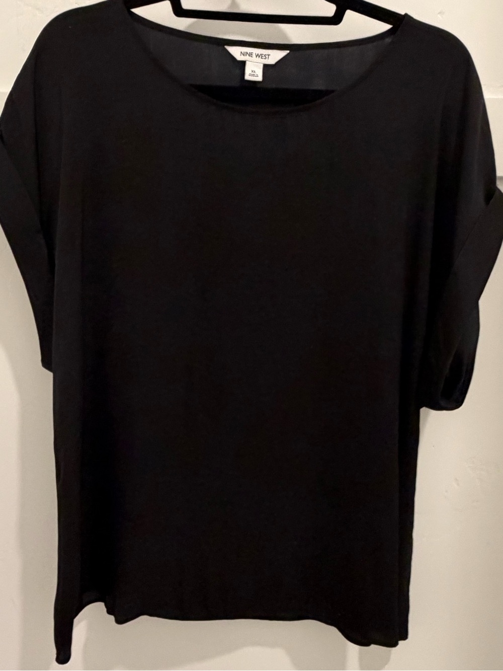Nine West Black Dolman Short Sleeve Tee